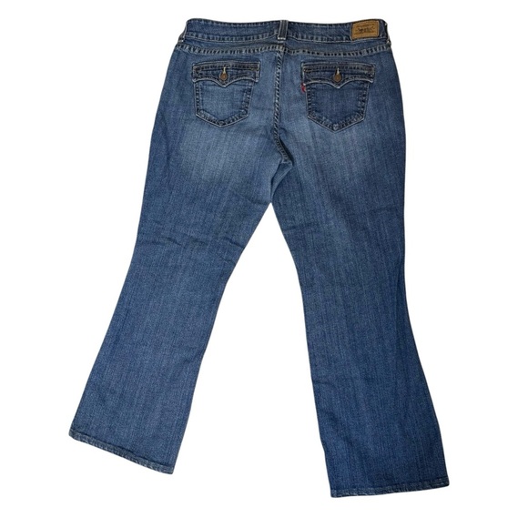 Levi’s Y2K Jeans Womens 20 Blue 542 Flare Dark Wash American Denim Pocket Flap - Picture 1 of 10